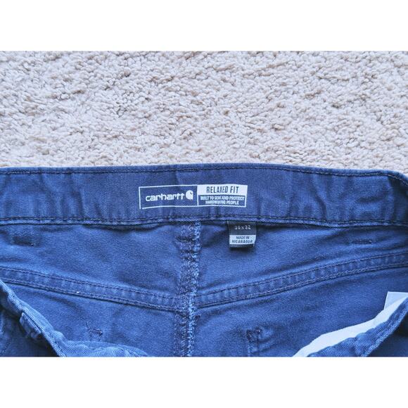 Carhartt Men's FR Rugged Flex Relaxed Fit Canvas Work Pants 36x32 Blue Utility - Picture 4 of 9